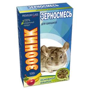 Зооник зерносмесь Премиум корм для шиншилл "Основной рацион" 400гр*14