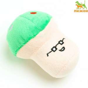 Игрушка для собак Гриб 10см белая зелёная Пижон