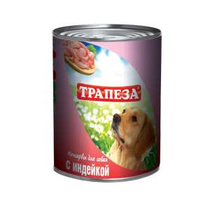 Трапеза конс корм для собак Индейка 350*20