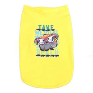 Футболка р.М, спинка 27-29см желтая LION