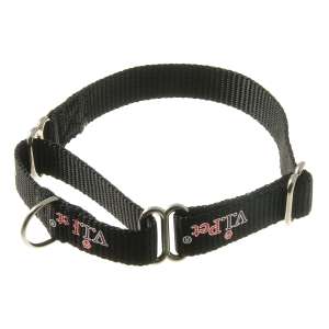 Ошейник-мартингал V.I.Pet 15мм регулировка длины 23-32см черный Пет Лайн