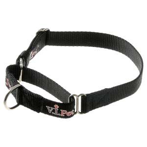 Ошейник-мартингал V.I.Pet 20мм регулировка длины 32-45см черный Пет Лайн
