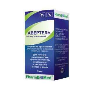 Авертель 5мл (аверсектин С1 0,5% и празиквантел 5%) 1мл на 10кг