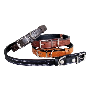 Ошейник кожаный двойной серия премиум классик 20мм/28-37см черный Зооник