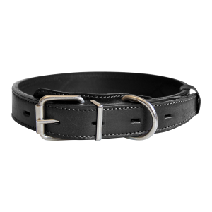 Ошейник кожаный двойной серия премиум классик 30мм/41-53см черный Зооник