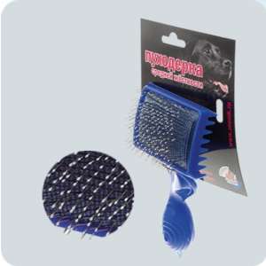 Пуходерка пластиковая с каплей большая фигур.ручка на блистере Зооник