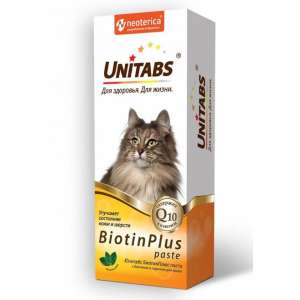 Юнитабс паста БиотинПлюс 120мл*12  для кошек