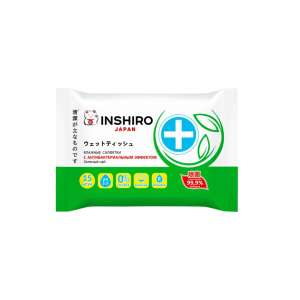 Салфетки влажные антибактериальные 15шт Зеленый Чай Инширо/INSHIRO*96