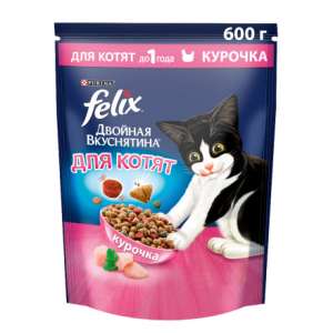 Феликс/Felix Doubli Delicious 600гр корм для котят Курица