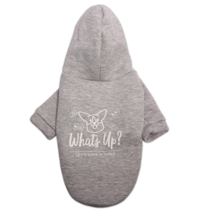 Толстовка с капюшоном LMK-0317 р.L, спинка 29см серая LION 