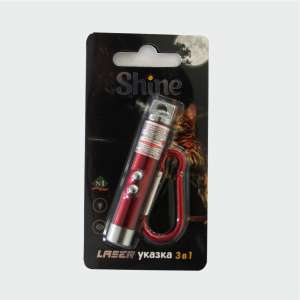 Игрушка для кошек Лазерная указка 3 в 1 красная Уют