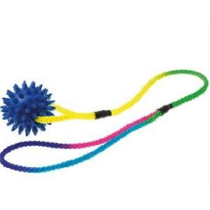 Игрушка для собак мяч массажный 5,5см на шнуре 50см Пет Лайн