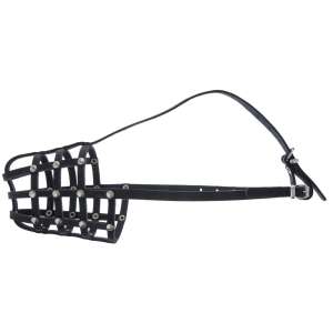 Намордник кож. черный (доберман(кобель), русс.борзая(кобель), немецкая овчарка(сука) 30см Аркон