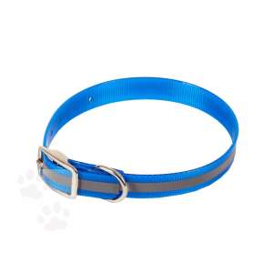 Ошейник биотановый со светоотражающей полосой 12мм 24-28см синий Каскад