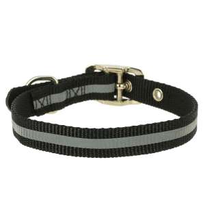 Ошейник нейлон светоотражающий 25мм 60см черный Каскад