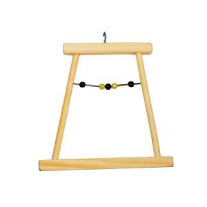 Игрушка для птиц Качели деревянные маленькие с бусами