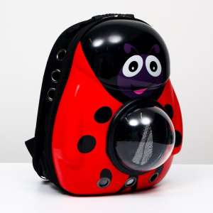 Рюкзак-переноска Божья коровка с окном для обзора красный 32*25*42см Пижон