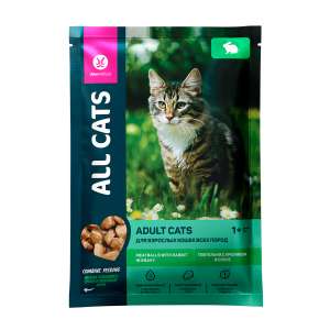 Олл Кэтс/All Cats пауч корм для кошек Тефтельки с кроликом в соусе 85гр*28