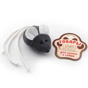 Игрушка для кошек Мышь с кошачьей мятой текстильная малая