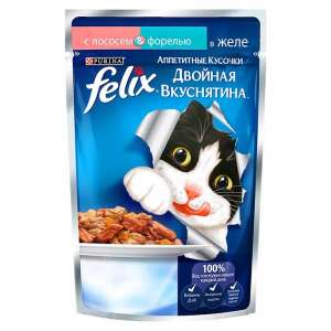 Феликс/Felix 75г двойной вкус корм для кошек лосось/форель