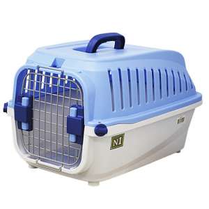 Переноска пластиковая с замком до 10кг голубая 60*38*36,5см Уют