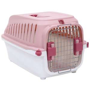 Переноска пластиковая с замком до 10кг розовая 60*38*36,5см Уют