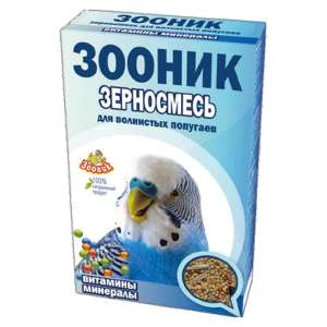 Зооник зерносмесь Стандарт для волнистых попугаев витамин/минерал 500гр*14