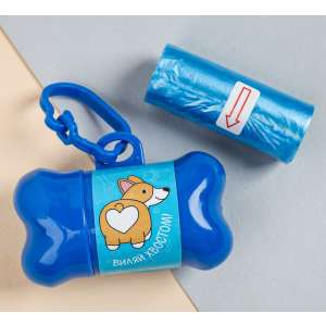 Контейнер с пакетами для уборки Виляй хвостиком рулон 15шт