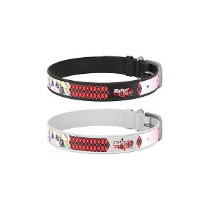 Ошейник для собак кожаный 2*29-38см Харли Квин QR-паспорт черный WauDog  Коллар/Collar для собак