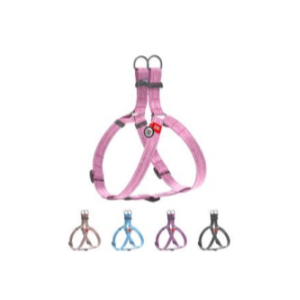 Шлейка хлопковая 1,5*40-55см QR-паспорт светоотражающая фиолетовая WauDog CoLLaR