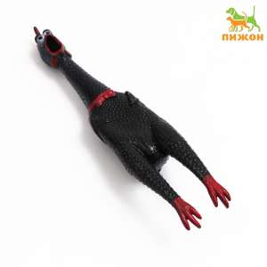 Игрушка для собак пищащая Задумчивая курица XL 41см чёрная  Пижон