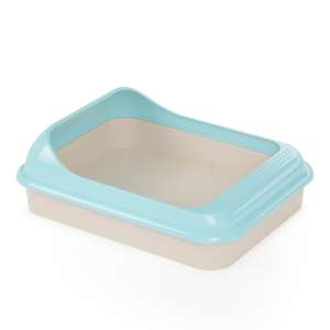 Туалет для кошек Мур-мяу с бортом 455*355*150мм голубой Альтернатива