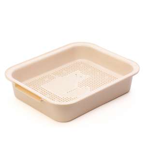 Туалет для кошек с сеткой 380*315*80мм бежевый Альтернатива для кошек