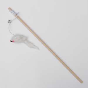 Игрушка для кошек дразнилка Мышь на деревянной палочке 36см Пижон