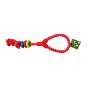 Игрушка для собак Грейфер с петлей и цветным кольцом красный 42см Уют