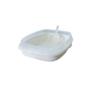 Туалет для кошек с бортом средний белый 46*36,3*11см Уют