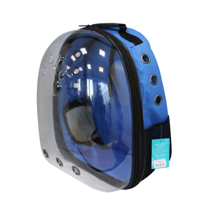 Переноска рюкзак для животных с панорамным видом 24*30*40см синий Уют