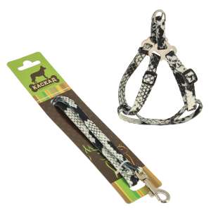 Комплект для кошек поводок10ммх120см+шлейка 10мм 20/40см нейлон змеиный Каскад