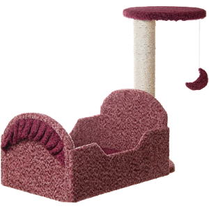 Когтеточка велюровая с лежанкой, полкой и дразнилкой 350*600*280см Зооник