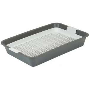 Туалет для кошек с сеткой 40*26*6,5см серый Уют