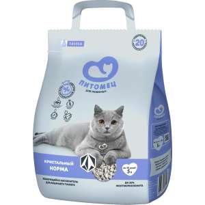 Наполнитель комкующийся из трепела кристальный норма Питомец 5л/3кг*4