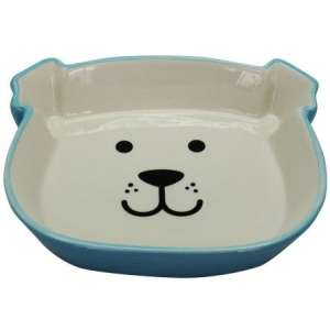 Миска керамическая мордочка собаки прямоугольная голубая 15,5*13*3,5см 280мл Уют