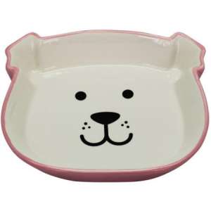 Миска керамическая мордочка собаки прямоугольная розовая 15,5*13*3,5см 280мл Уют