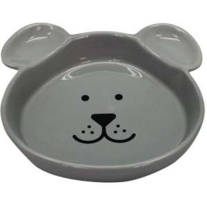 Миска керамическая мордочка собаки круглая серая 18*16,5*3,7см 420мл Уют