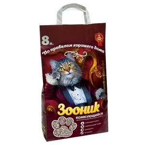 Наполнитель бентонитовый комкующийся Зооник 8л/7,2кг