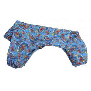 Пыльник против клещей рM спинка 26-30см голубой с огурцами LION