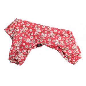 Пыльник против клещей рM спинка 26-30см красный в цветочек LION для собак