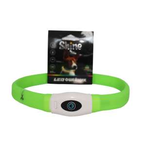 Ошейник светящийся Лэд USB силиконовый зеленый 2,5*65см Уют
