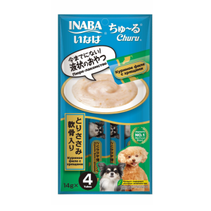 Инаба/INABA ЧУРУ лакомство для собак филе курицы с хрящами 14гр*4 