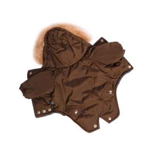 Комбинезон утепленный Winter парка рXS спинка 20см с капюшоном темно-коричневый LION для собак